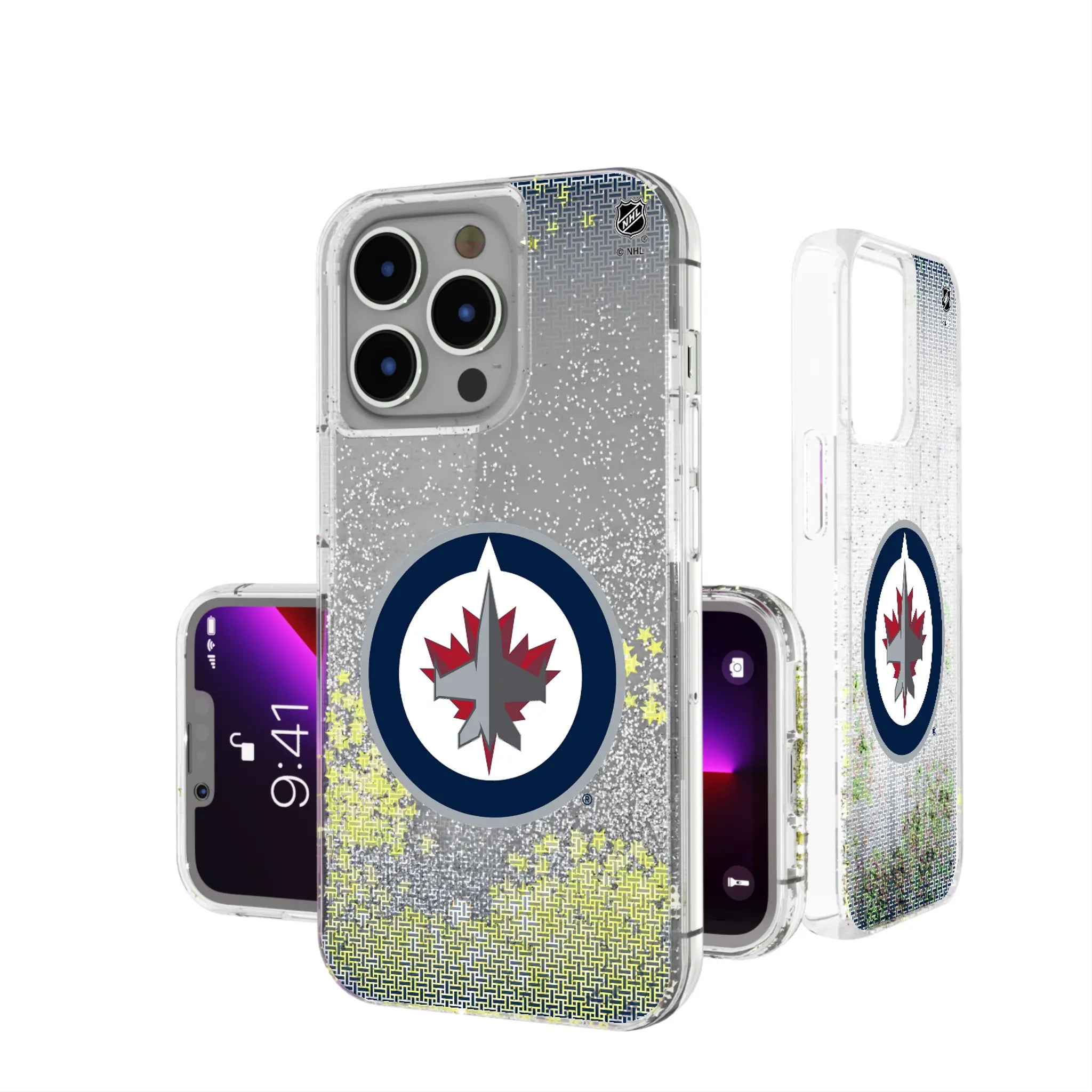 Winnipeg Jets Linen Glitter Phone Case