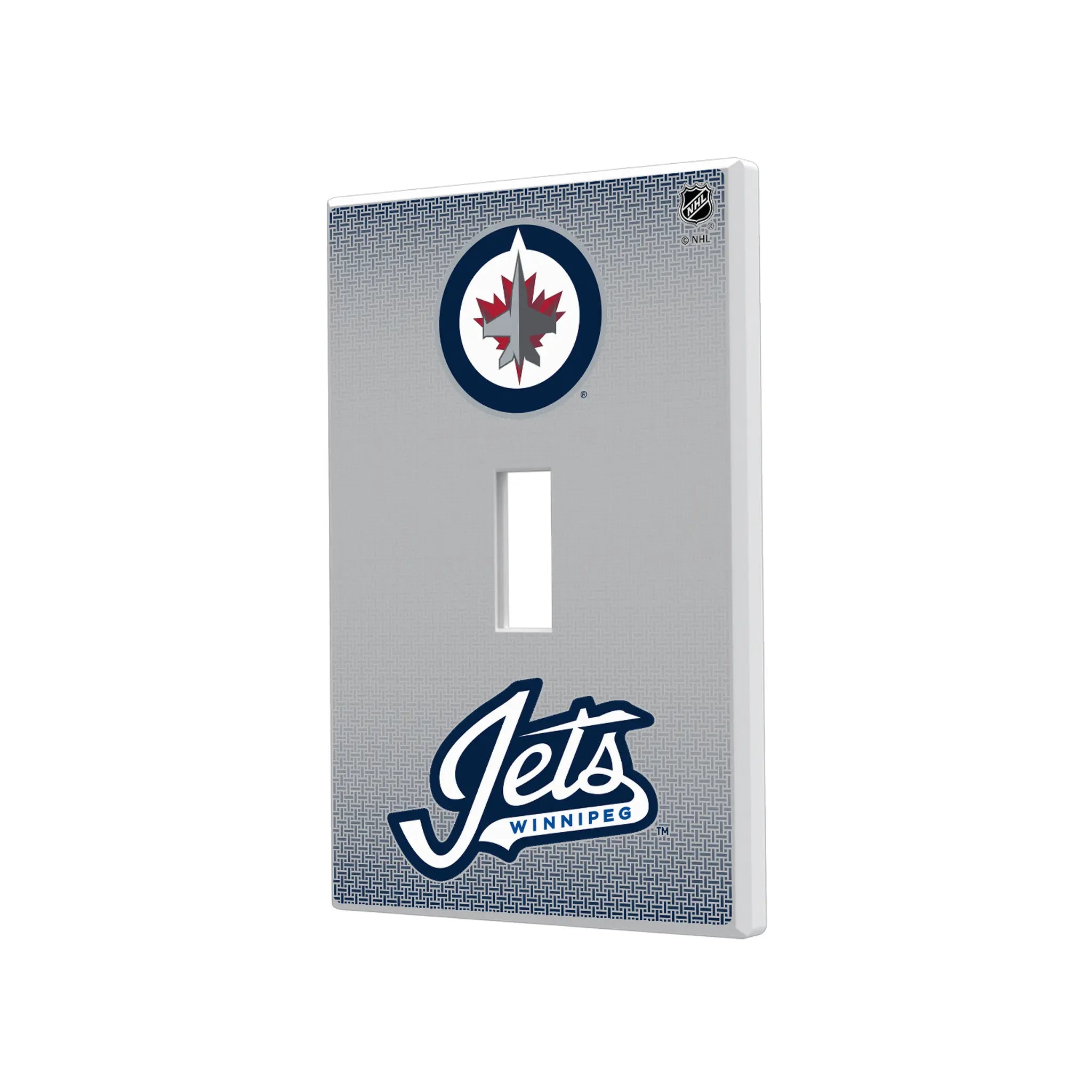 Winnipeg Jets Linen Hidden-Screw Light Switch Plate