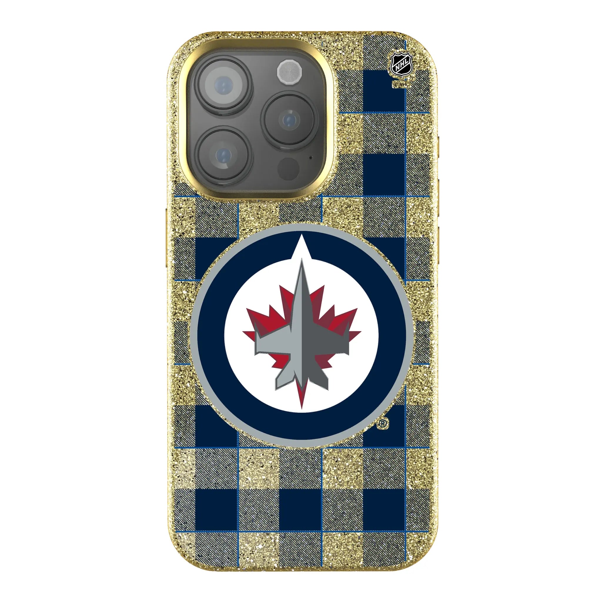 Winnipeg Jets Plaid Bling Phone Case
