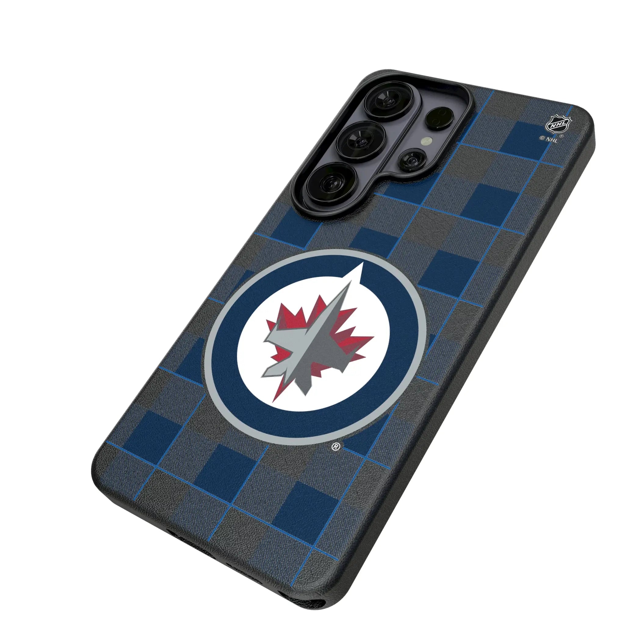 Winnipeg Jets Plaid MagSafe Compatible Phone Case for Samsung Galaxy
