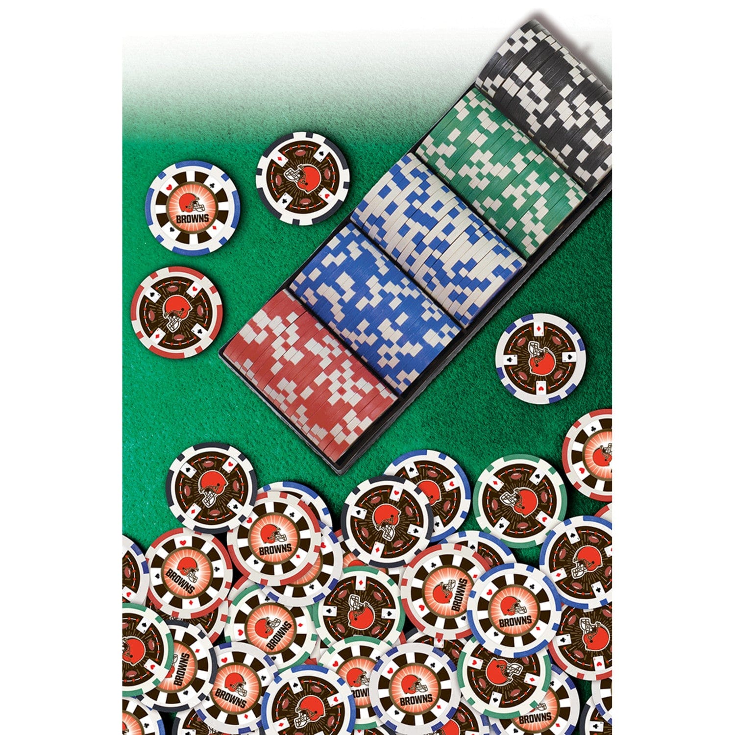 Cleveland Browns 100-Piece Poker Chip Set - Sports Gifts, Sports Memorabilia, Sports Collectibles, Fan Shop