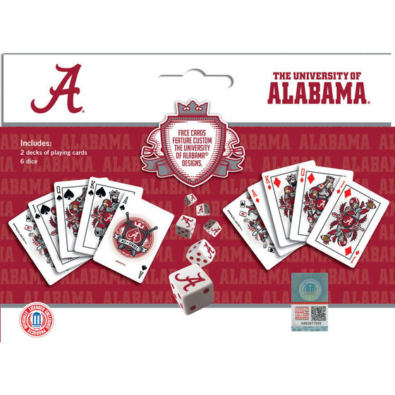 Alabama Crimson Tide - 2-Pack Playing Cards & Dice Set - 757 Sports Collectibles