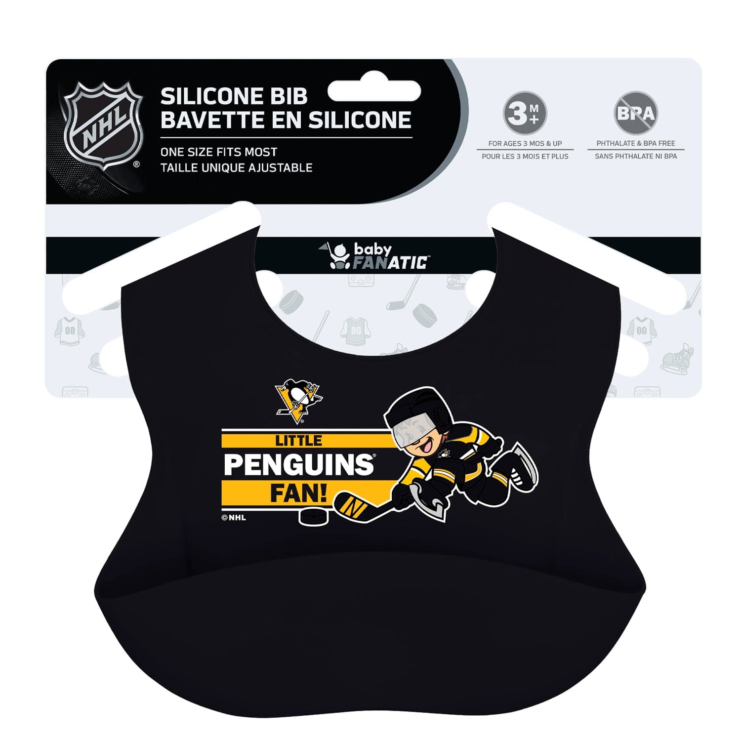 Pittsburgh Penguins NHL Silicone Baby Bib - Sports Gifts, Sports Memorabilia, Sports Collectibles, Fan Shop
