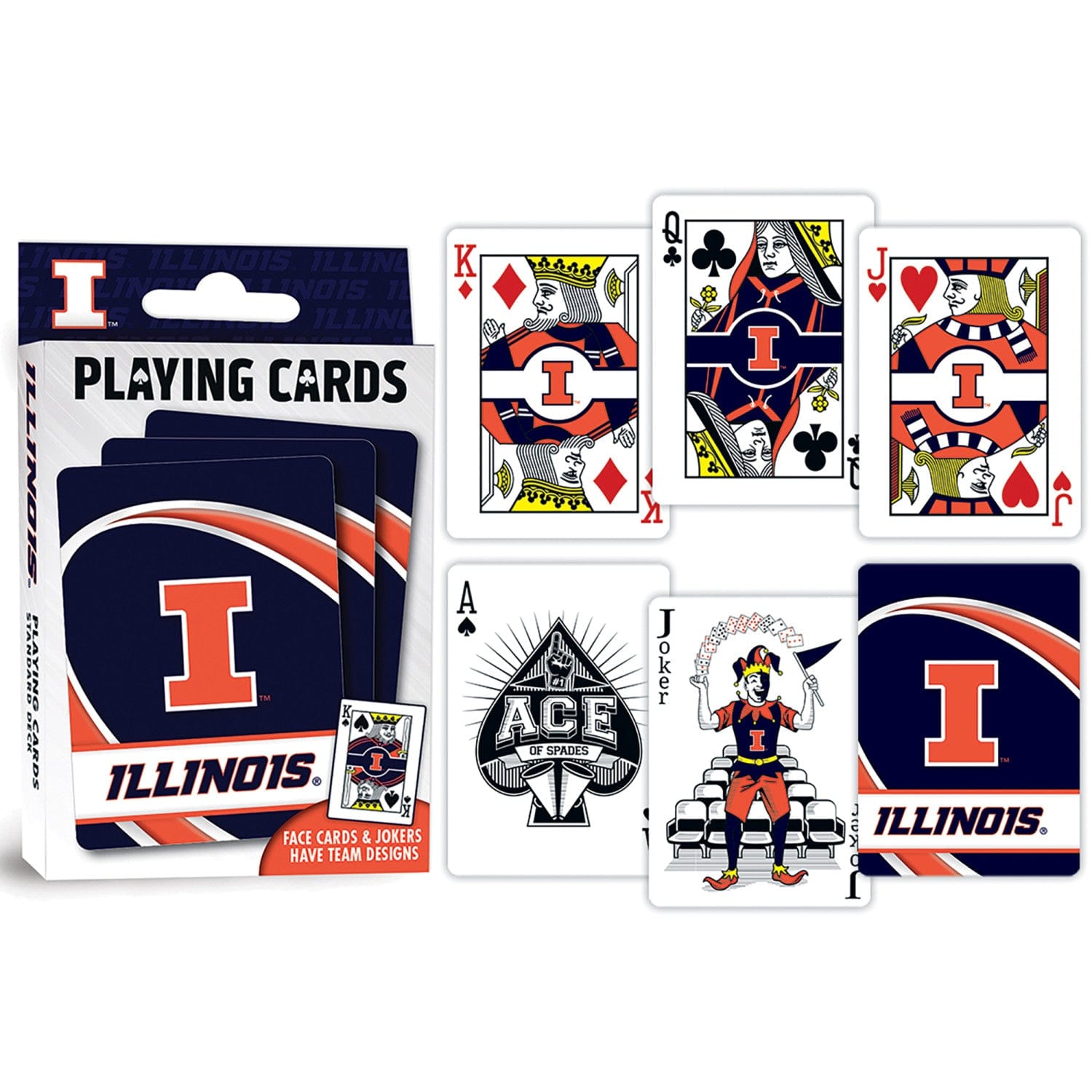 Illinois Fighting Illini Playing Cards - 54-Card Deck - Sports Gifts, Sports Memorabilia, Sports Collectibles, Fan Shop