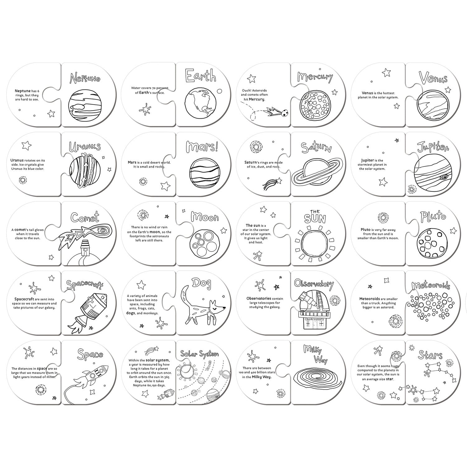Hello, World! - Solar System Matching Jigsaw Puzzles - 757 Sports Collectibles