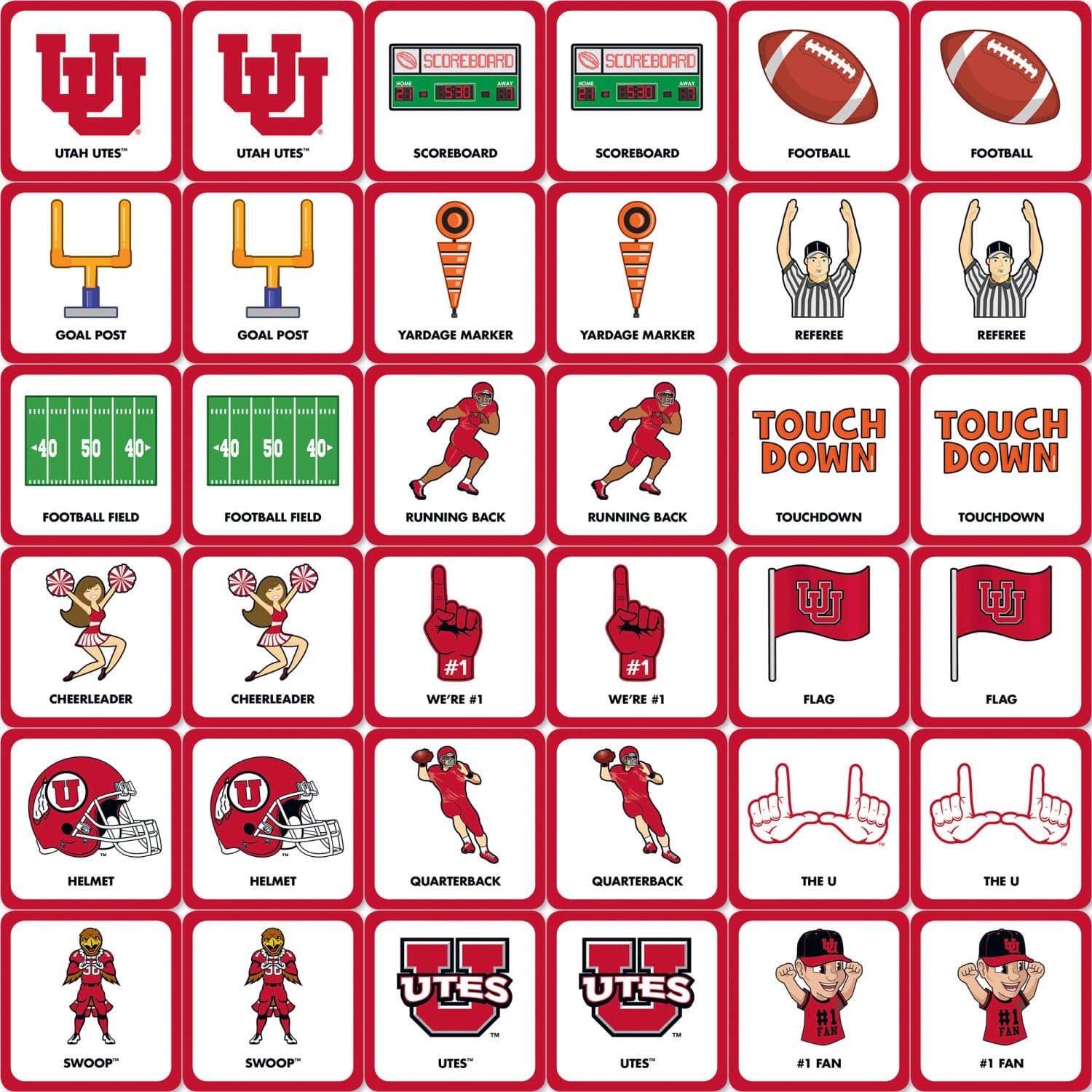 Utah Utes Memory Matching Game - Sports Gifts, Sports Memorabilia, Sports Collectibles, Fan Shop