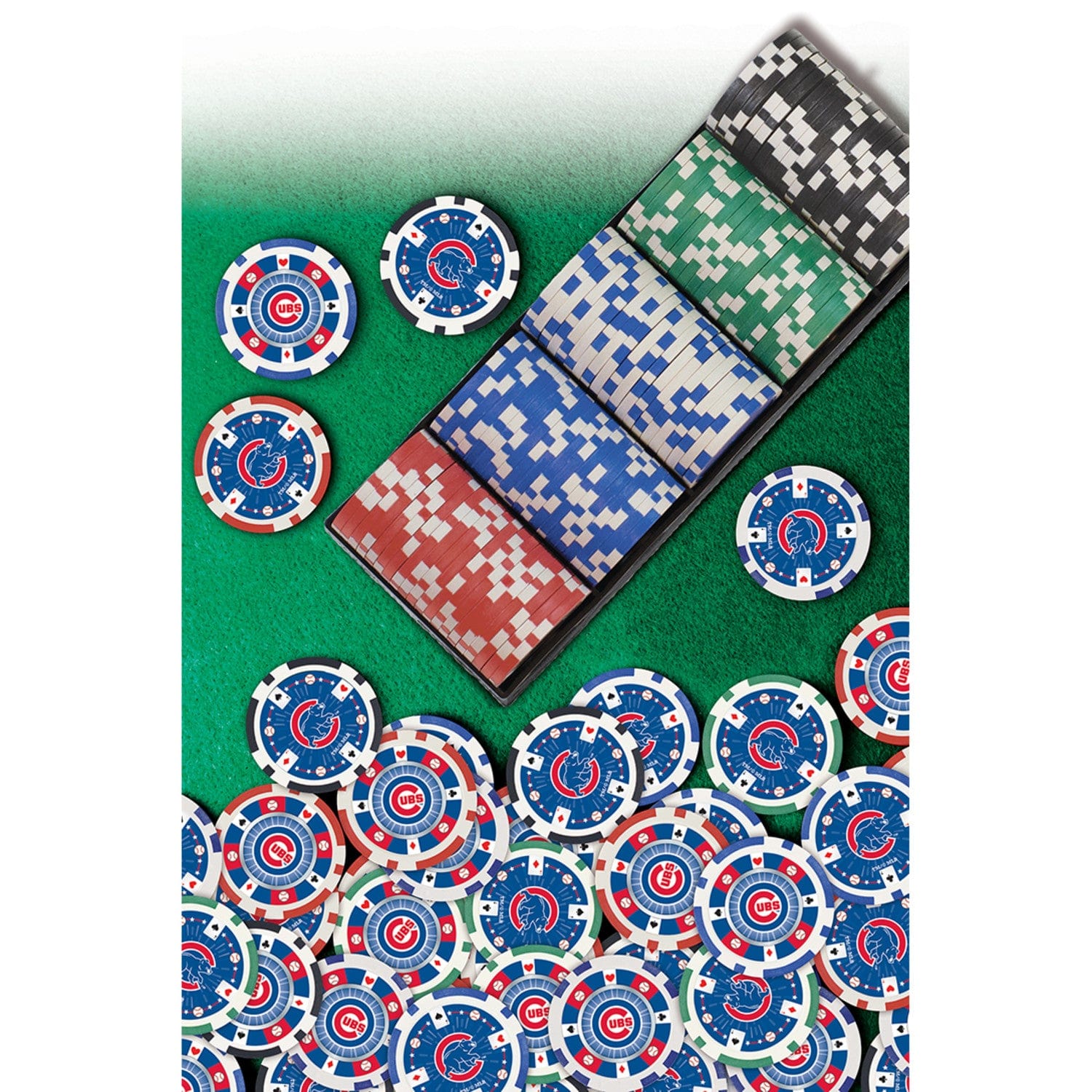 Chicago Cubs 100 Piece Poker Chip Set - Sports Gifts, Sports Memorabilia, Sports Collectibles, Fan Shop