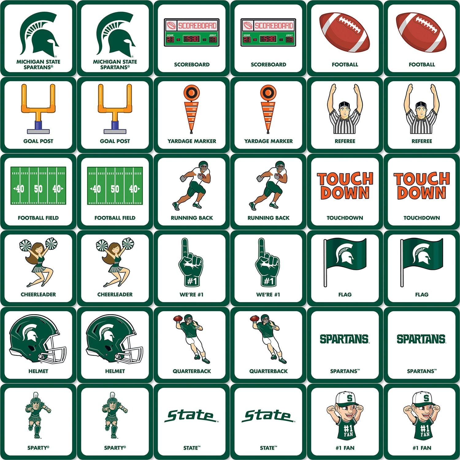 Michigan State Spartans Memory Matching Game - Sports Gifts, Sports Memorabilia, Sports Collectibles, Fan Shop