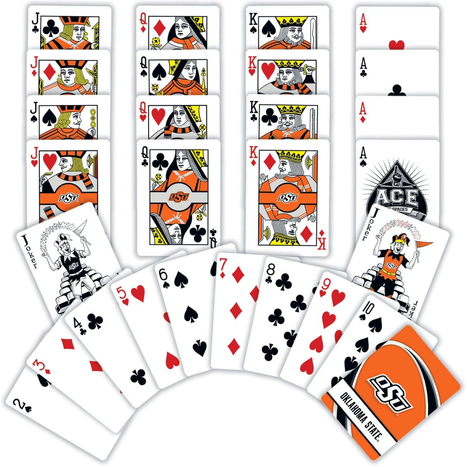 Oklahoma State Cowboys 54-Card Deck Playing Cards - Sports Gifts, Sports Memorabilia, Sports Collectibles, Fan Shop