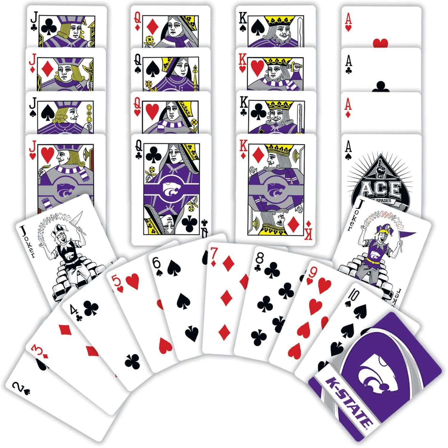 Kansas State Wildcats 54-Card Deck Playing Cards - Sports Gifts, Sports Memorabilia, Sports Collectibles, Fan Shop