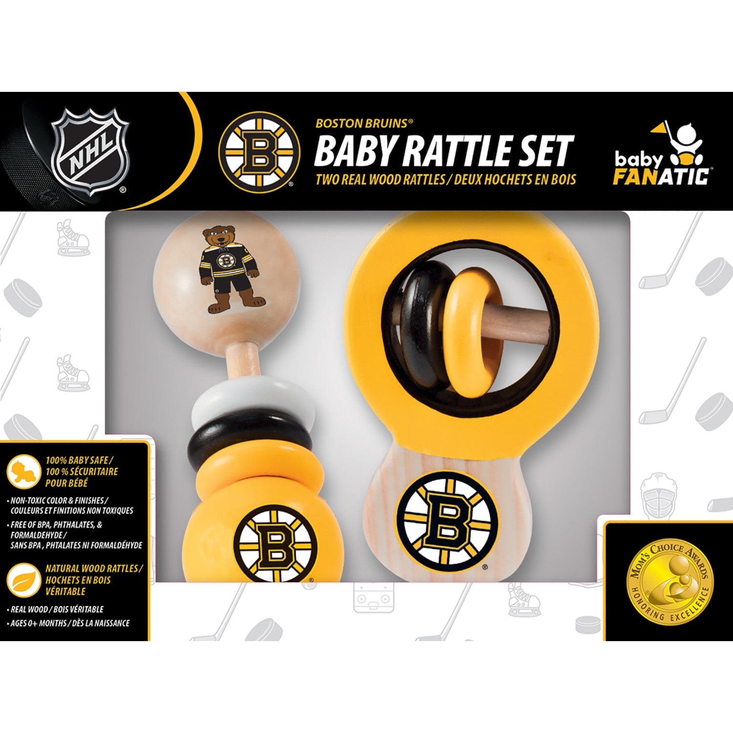 Boston Bruins Baby Rattles 2-Pack - Perfect for Little Fans - Sports Gifts, Sports Memorabilia, Sports Collectibles, Fan Shop