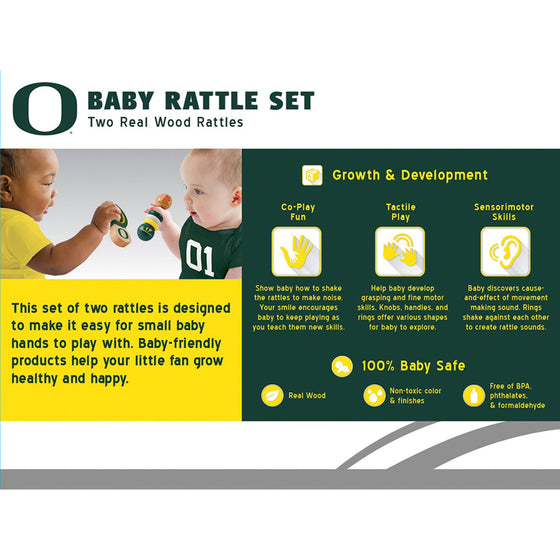 Oregon Ducks - Baby Rattles 2-Pack - 757 Sports Collectibles