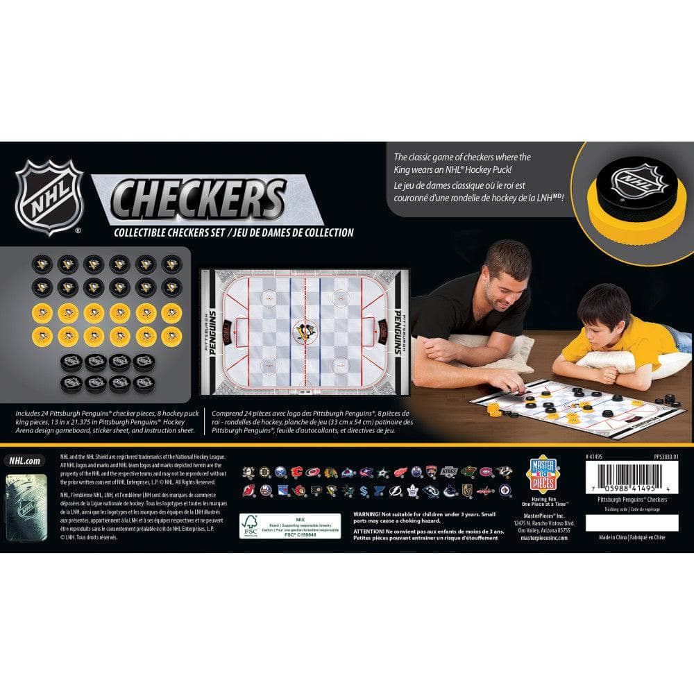 Pittsburgh Penguins Checkers Game - Sports Gifts, Sports Memorabilia, Sports Collectibles, Fan Shop