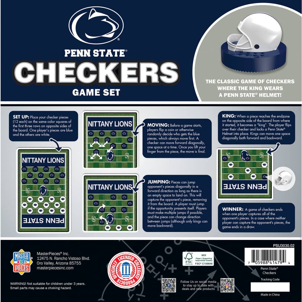 Penn State Nittany Lions Checkers Game - Sports Gifts, Sports Memorabilia, Sports Collectibles, Fan Shop