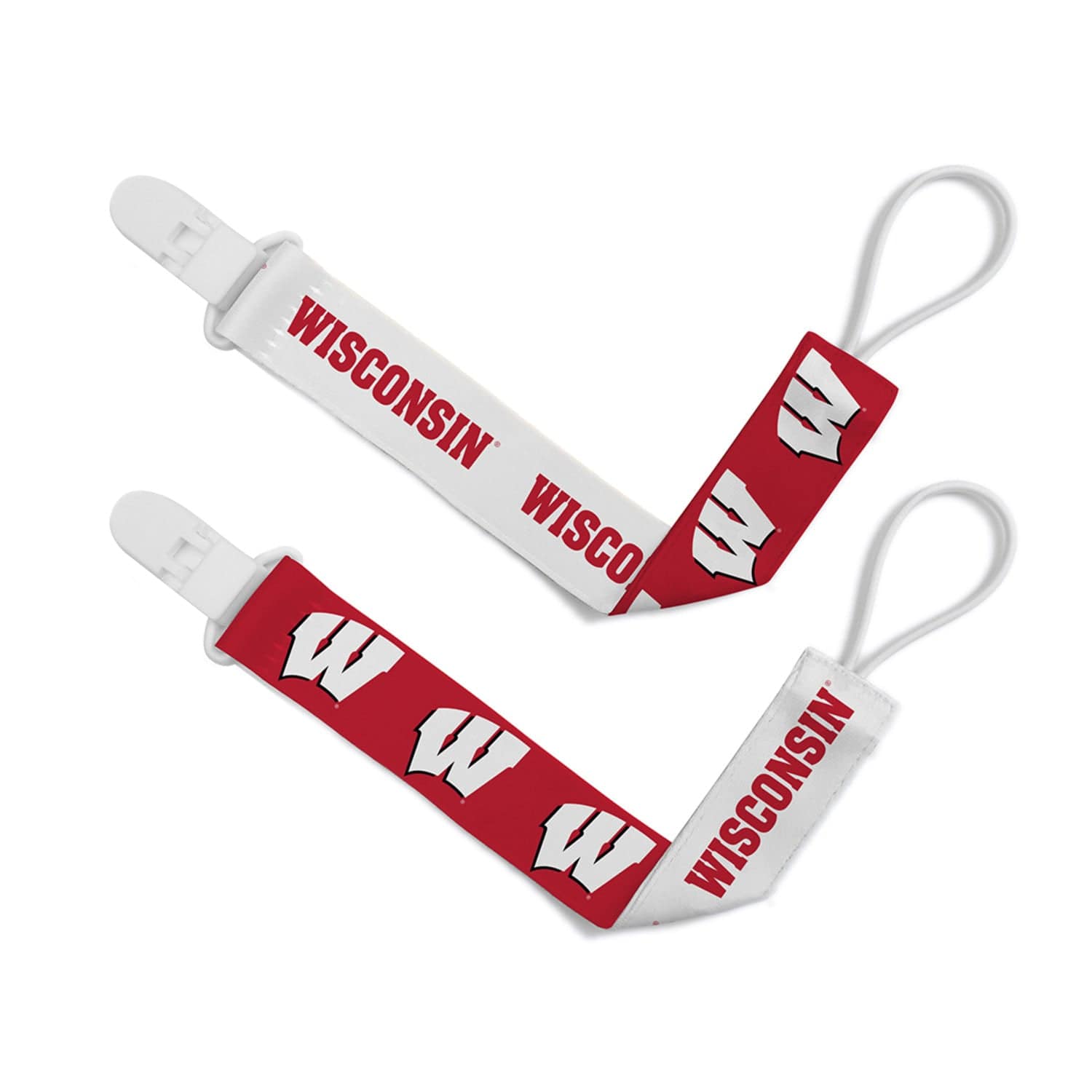 Wisconsin Badgers Pacifier Clip 2-Pack - Team Spirit for Your Little Fan - Sports Gifts, Sports Memorabilia, Sports Collectibles, Fan Shop