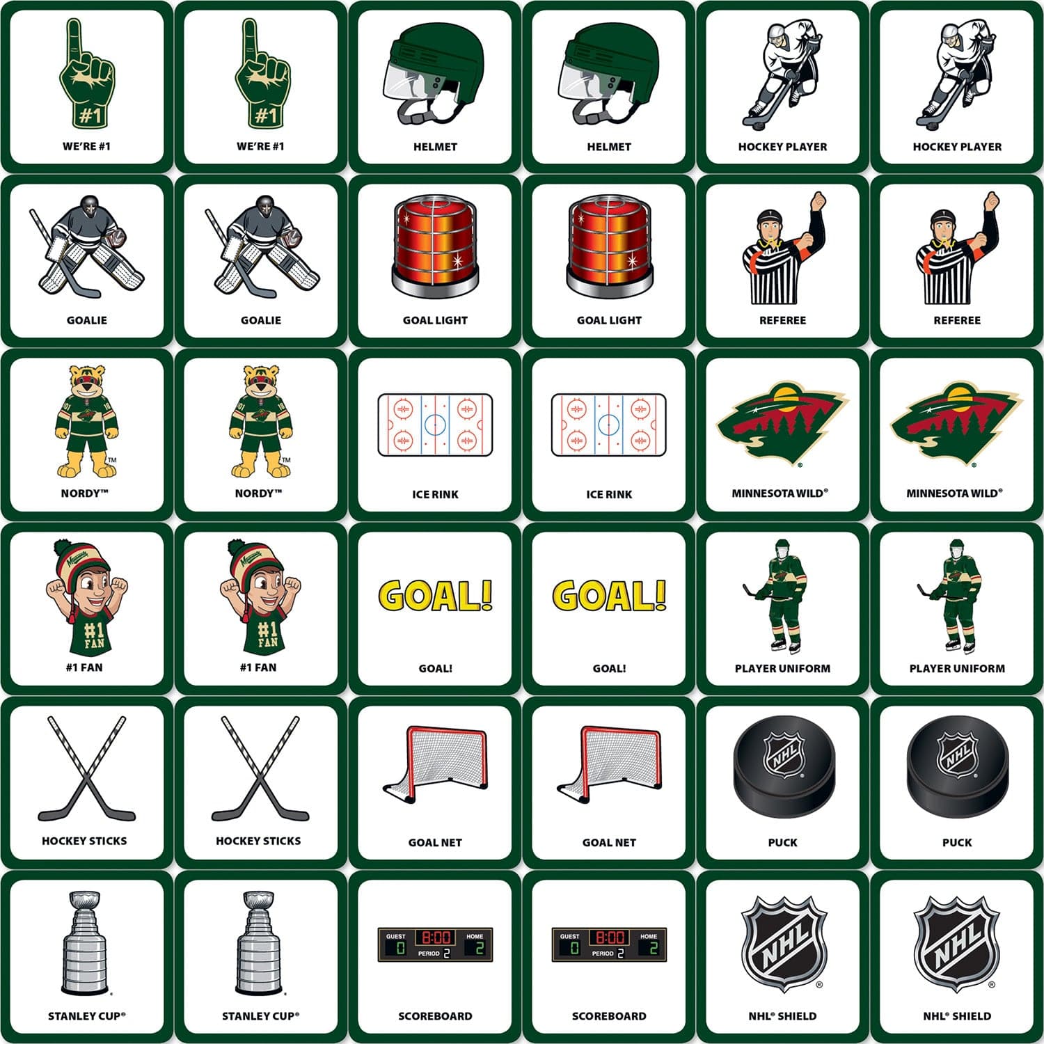 Minnesota Wild Matching Game