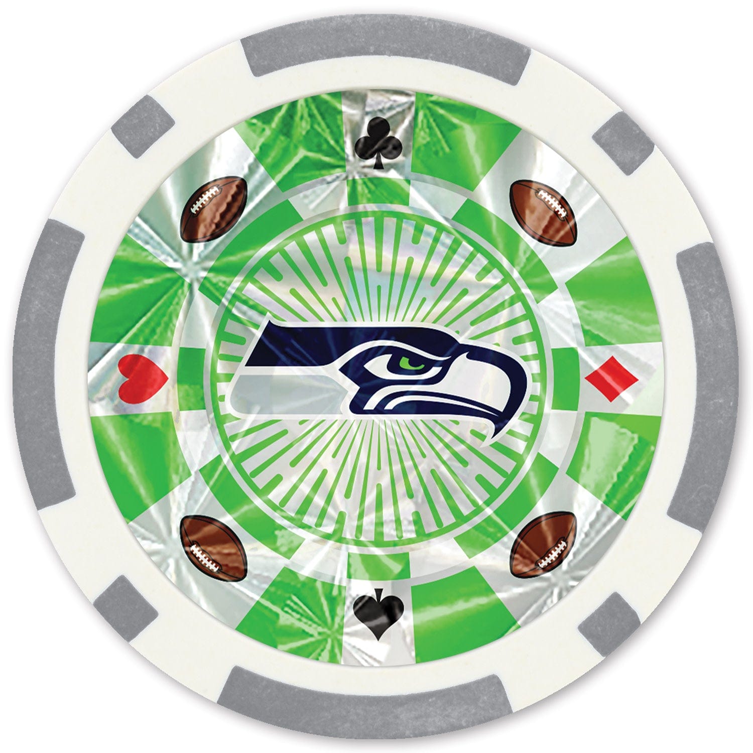 Seattle Seahawks 20 Piece Poker Chip Set - Sports Gifts, Sports Memorabilia, Sports Collectibles, Fan Shop
