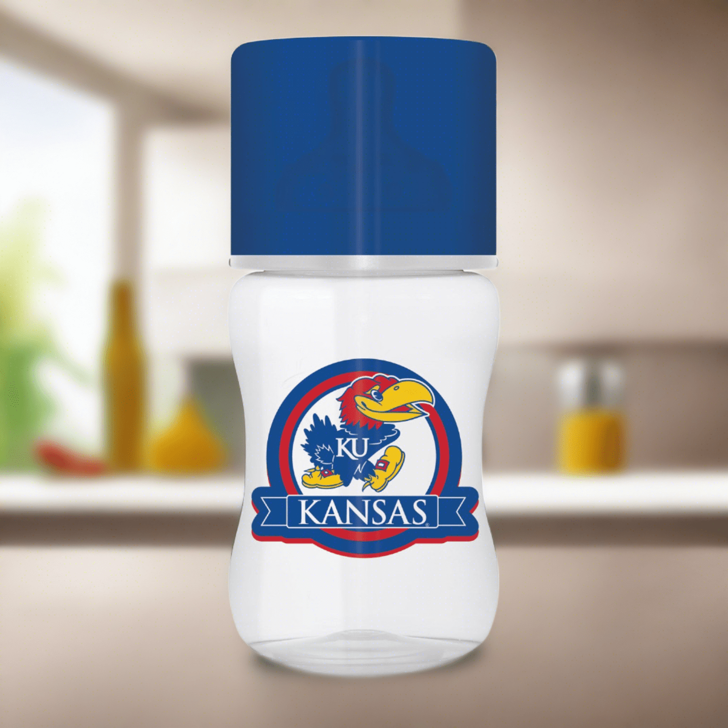 Kansas Jayhawks 9oz Baby Bottle - Sports Gifts, Sports Memorabilia, Sports Collectibles, Fan Shop