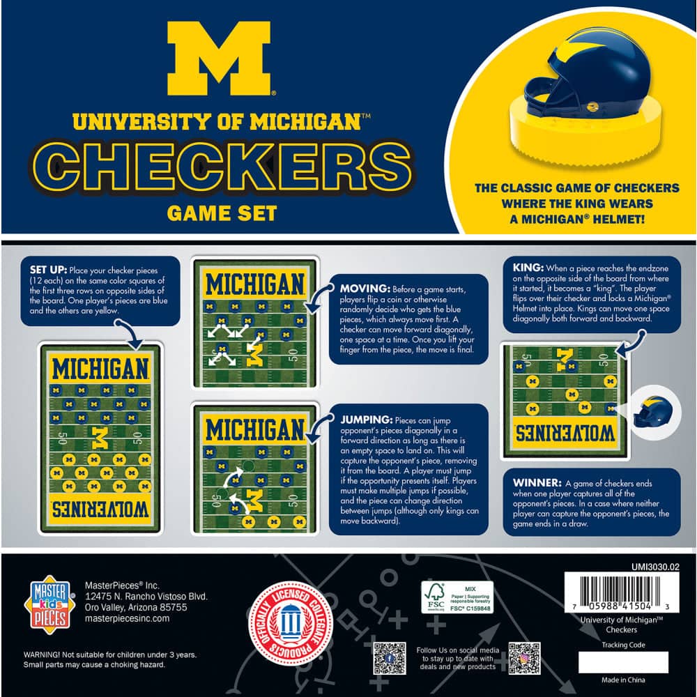 Michigan Wolverines Checkers Game