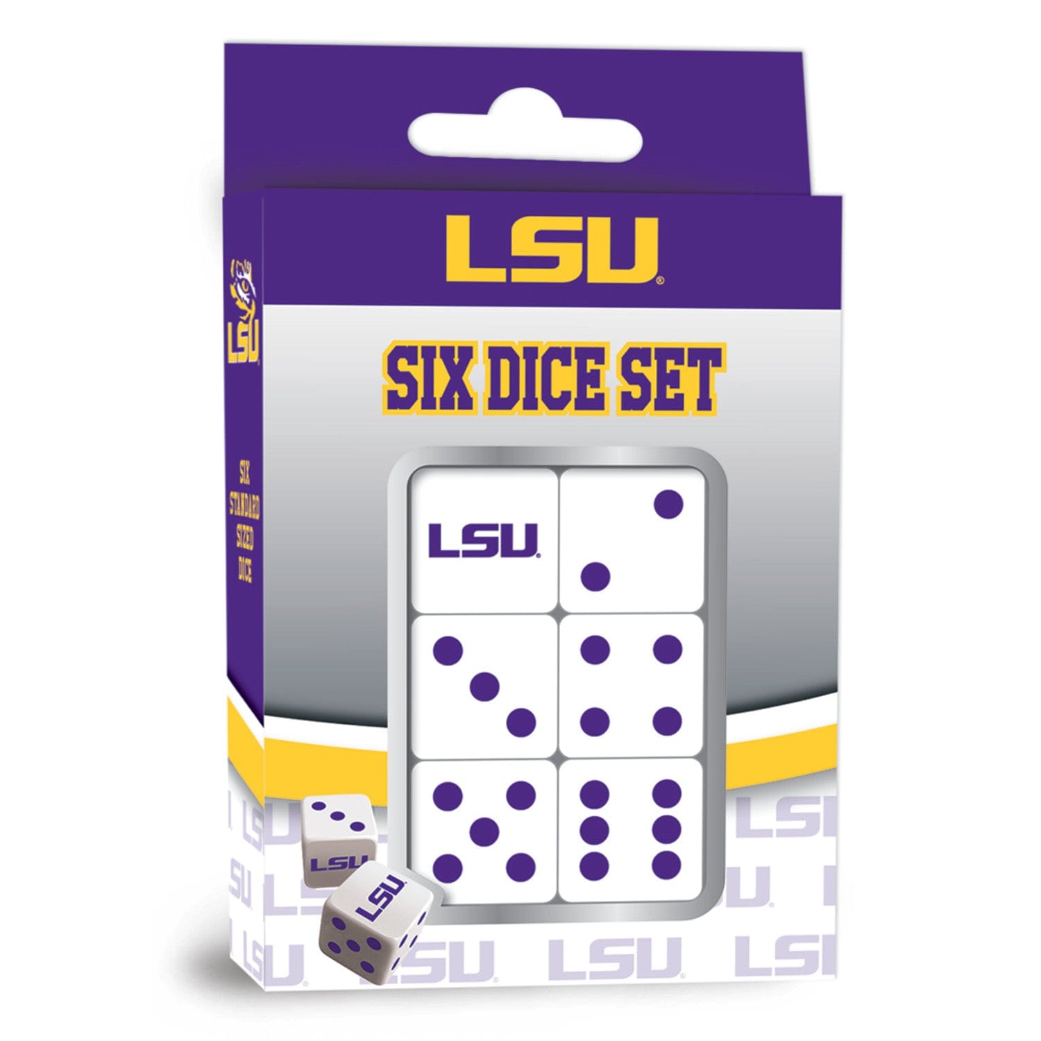 LSU Tigers 16mm Dice Set - Sports Gifts, Sports Memorabilia, Sports Collectibles, Fan Shop