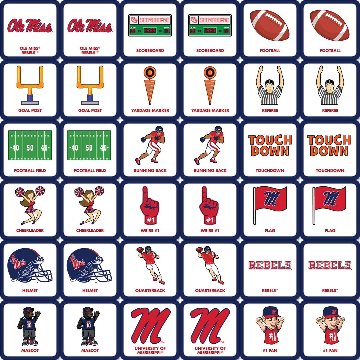 Ole Miss Rebels Memory Matching Game - Sports Gifts, Sports Memorabilia, Sports Collectibles, Fan Shop