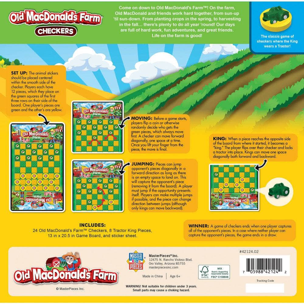 Old MacDonald's Farm Checkers Game - Sports Gifts, Sports Memorabilia, Sports Collectibles, Fan Shop