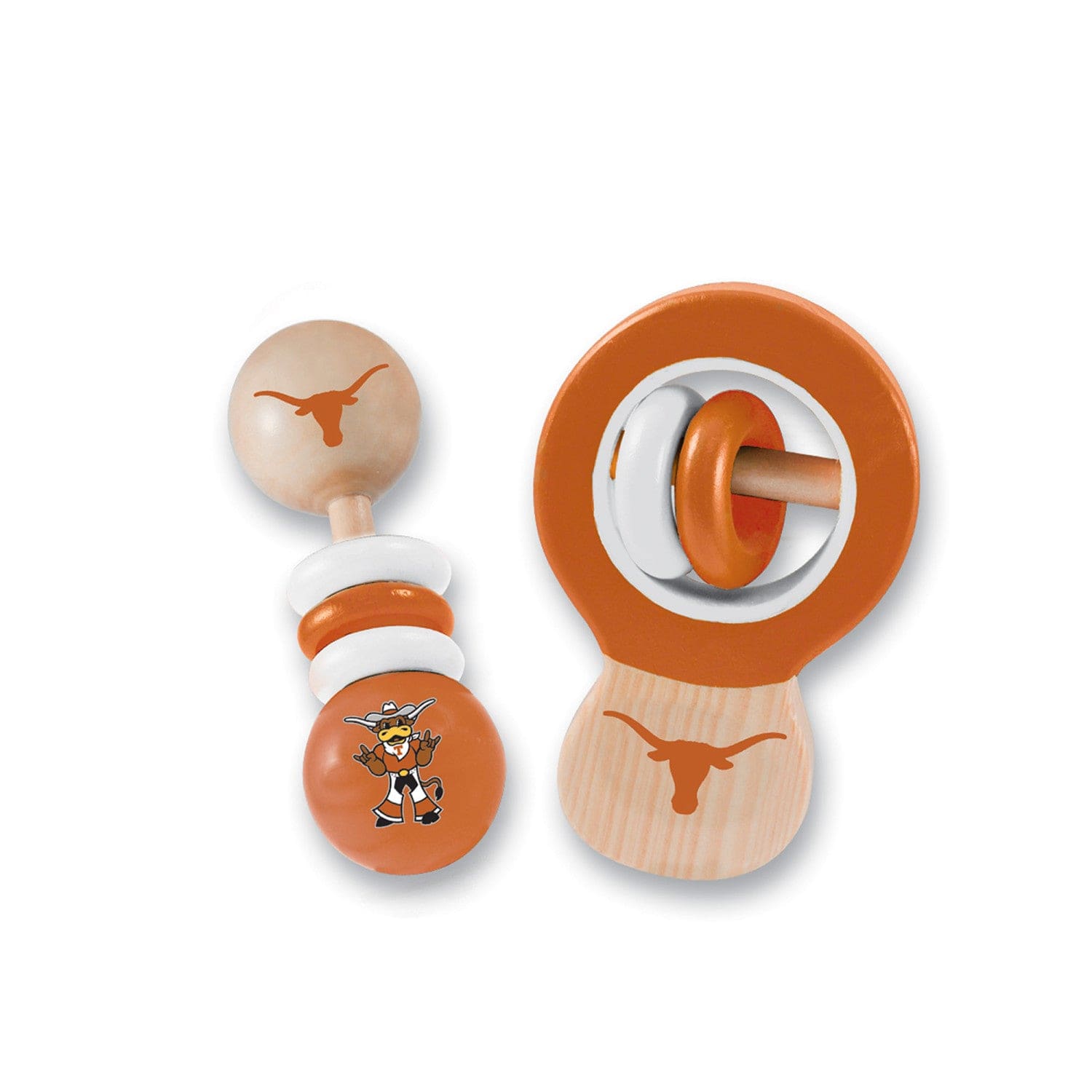 Texas Longhorns Baby Rattles 2-Pack - Sports Gifts, Sports Memorabilia, Sports Collectibles, Fan Shop