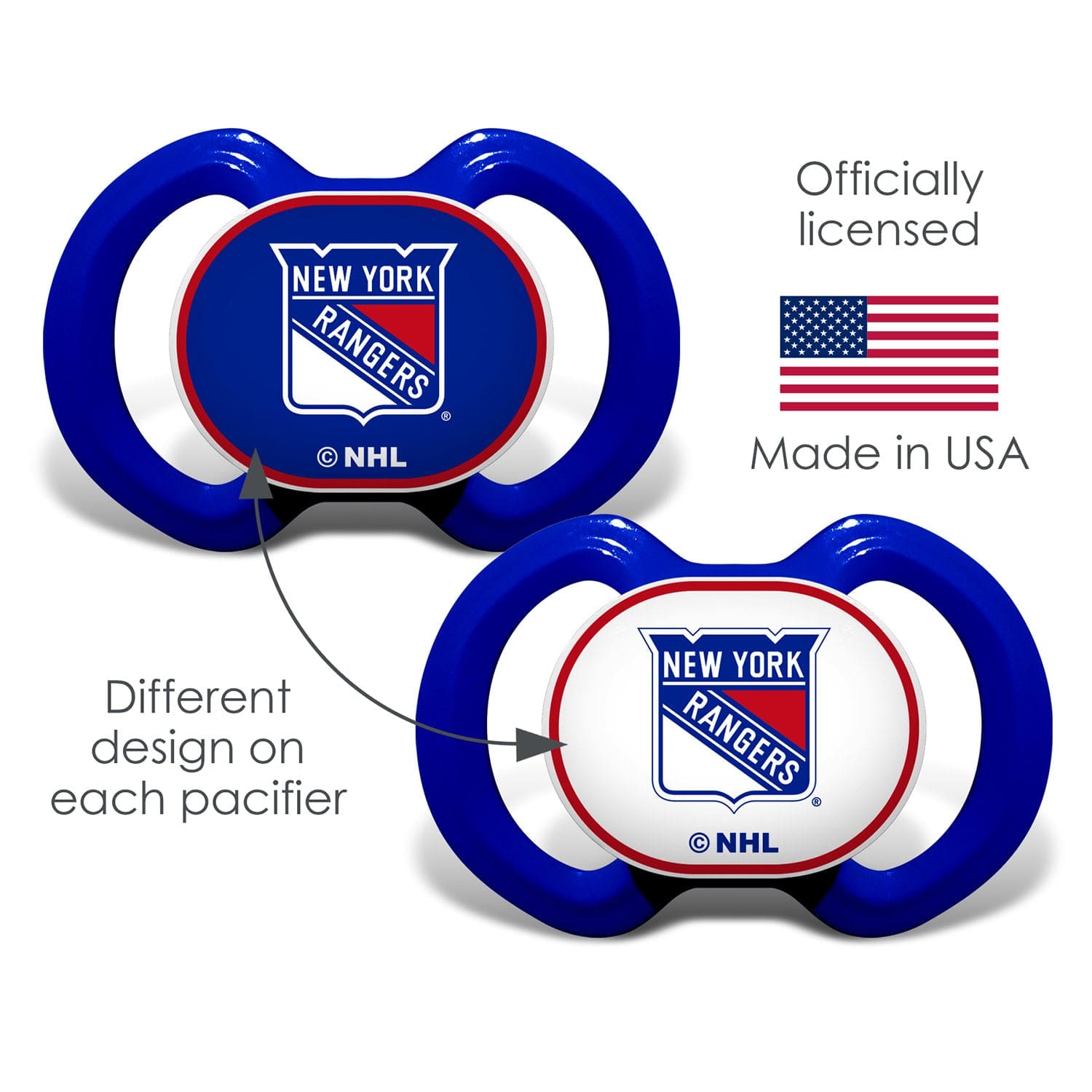 New York Rangers Pacifier Set - 2 Pack - Sports Gifts, Sports Memorabilia, Sports Collectibles, Fan Shop
