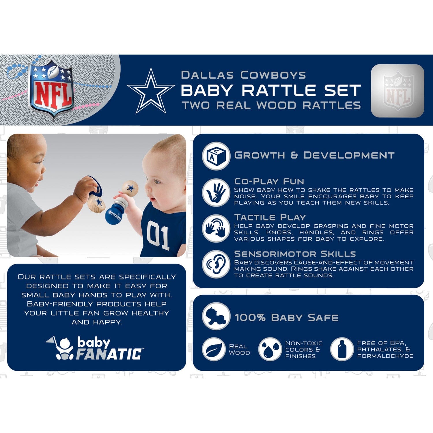 Dallas Cowboys Baby Rattles 2-Pack