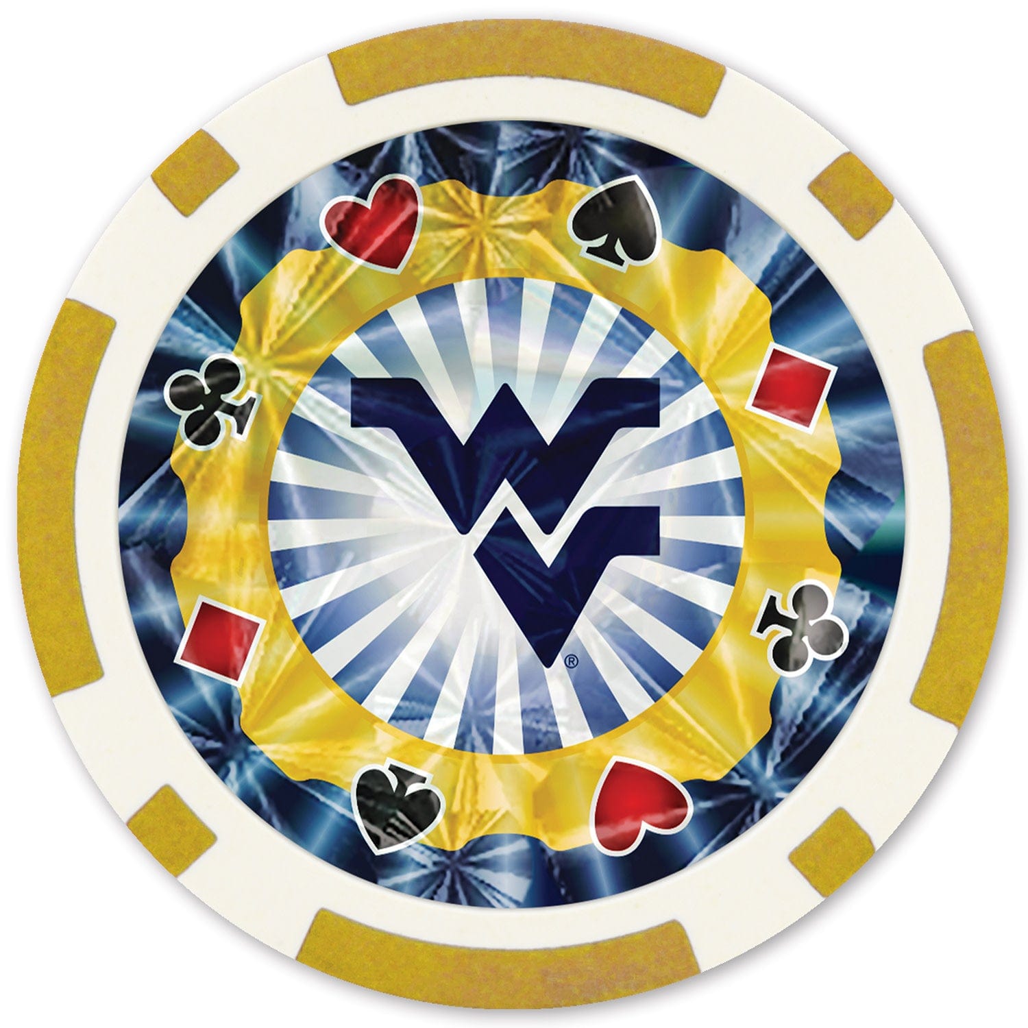 West Virginia Mountaineers 20-Piece Poker Chip Set - Sports Gifts, Sports Memorabilia, Sports Collectibles, Fan Shop