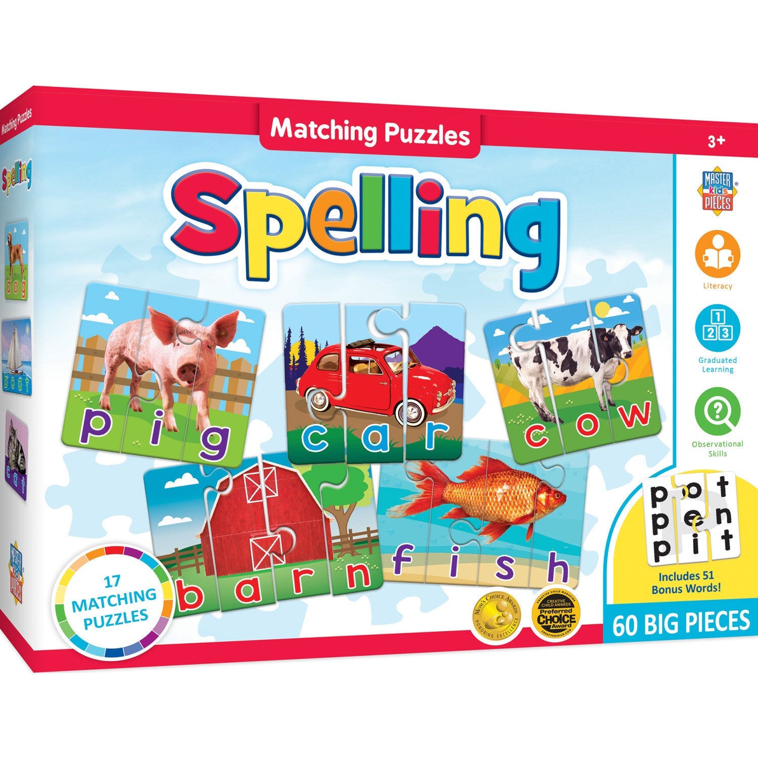 Spelling - Educational Matching Jigsaw Puzzles - 757 Sports Collectibles