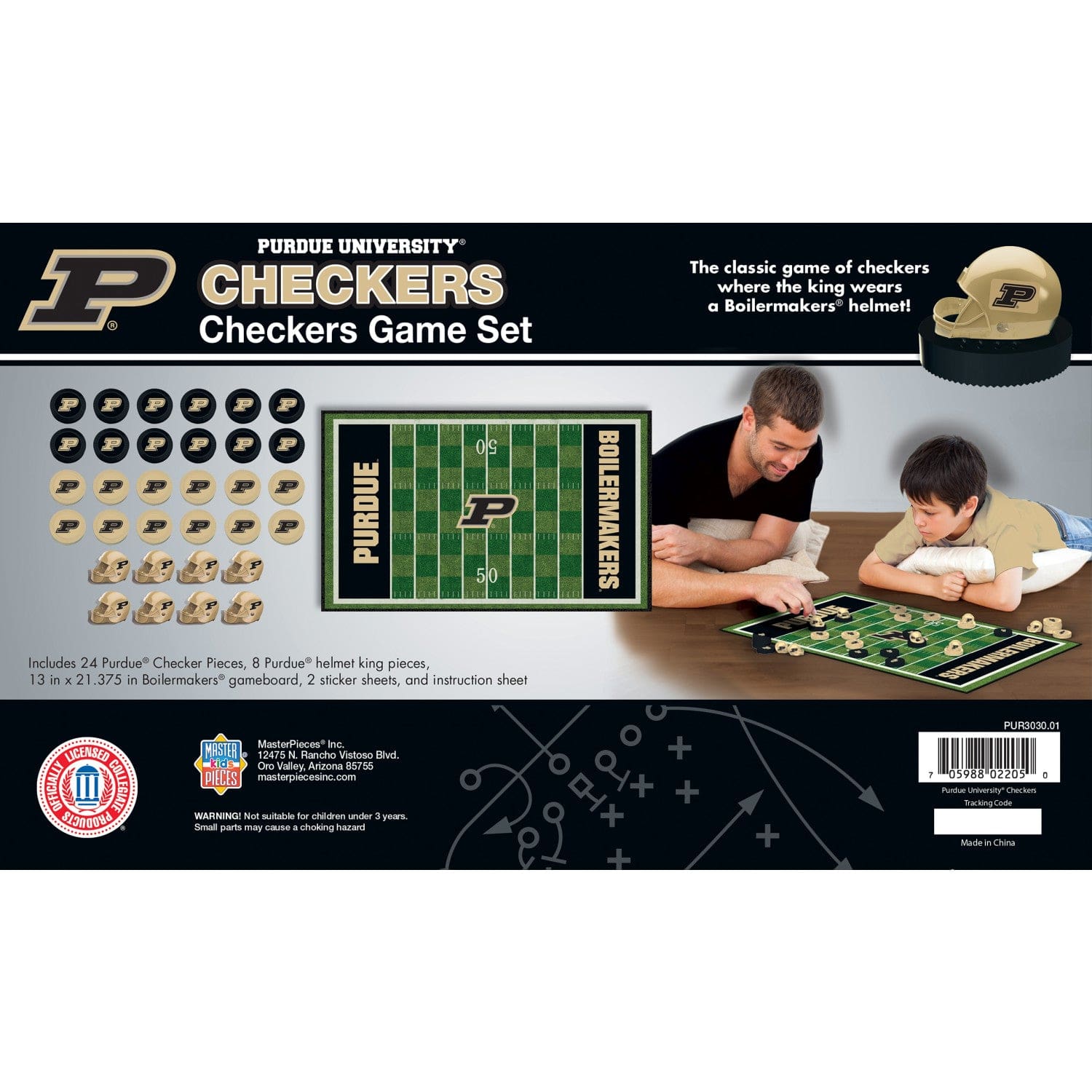 Purdue Boilermakers Checkers Board Game
