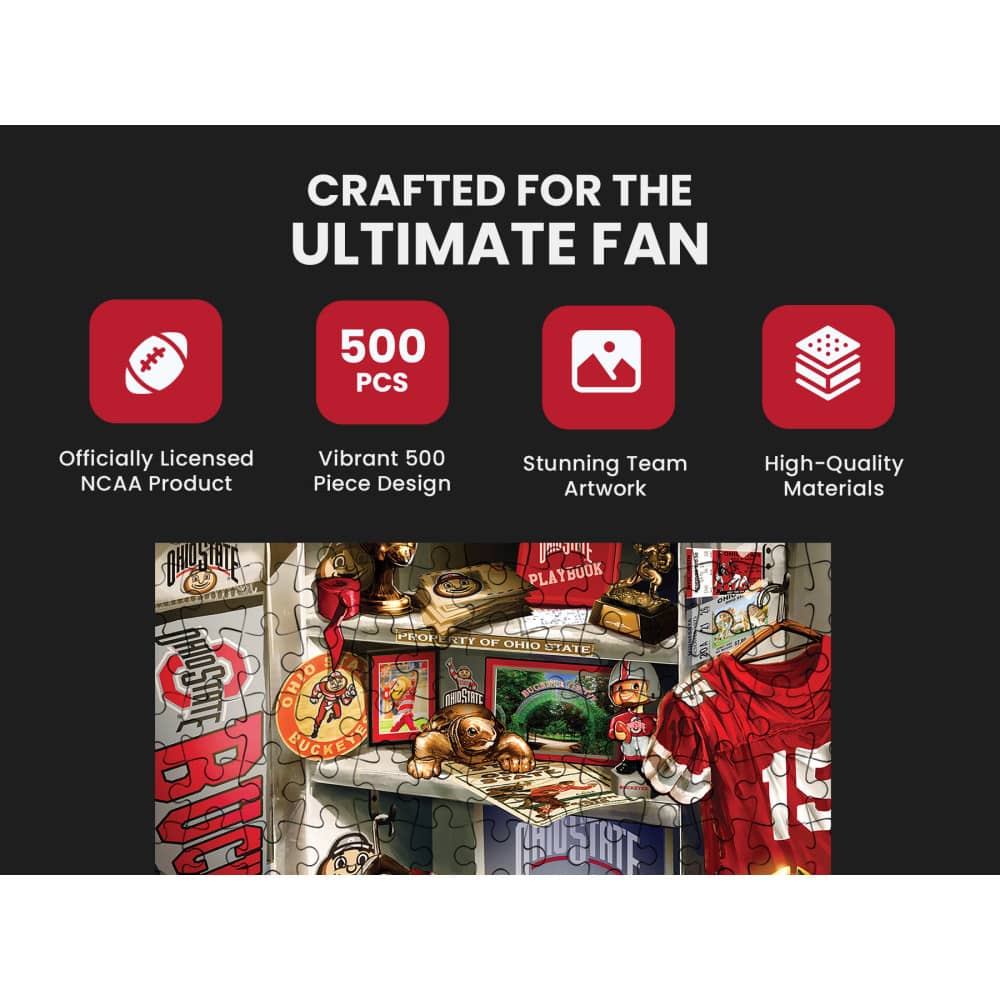 Ohio State Buckeyes Locker Room 500 Piece Jigsaw Puzzle - Sports Gifts, Sports Memorabilia, Sports Collectibles, Fan Shop