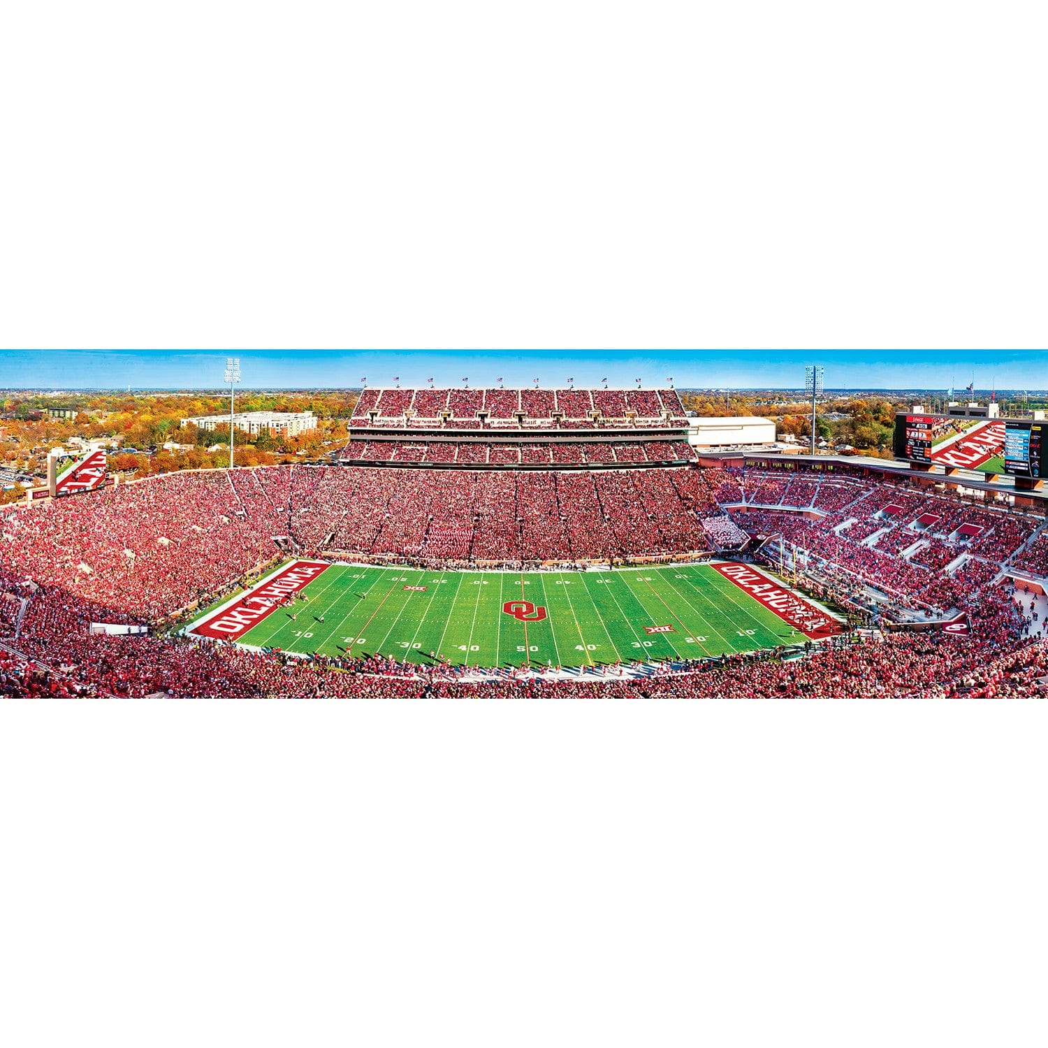 Oklahoma Sooners 1000 Piece Panoramic Jigsaw Puzzle - Center View - Sports Gifts, Sports Memorabilia, Sports Collectibles, Fan Shop