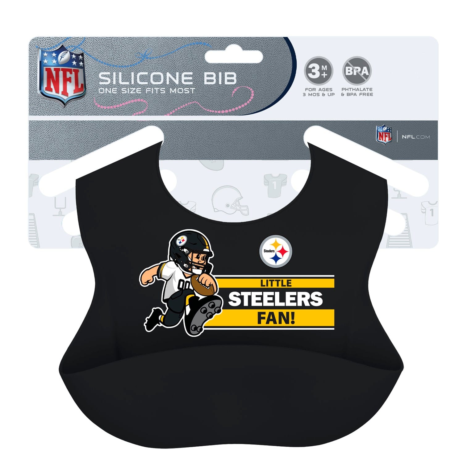 Pittsburgh Steelers Silicone Bib - Ideal for Young Fans