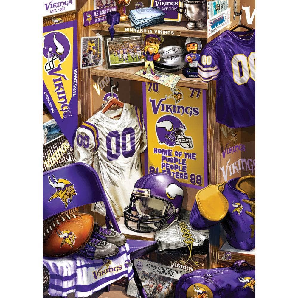 Minnesota Vikings Locker Room 500-Piece Jigsaw Puzzle - Sports Gifts, Sports Memorabilia, Sports Collectibles, Fan Shop