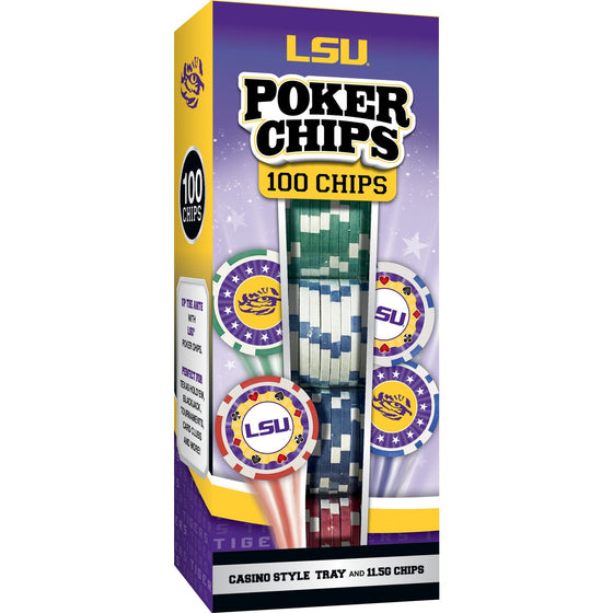 LSU Tigers 100 Piece Poker Chips - 757 Sports Collectibles