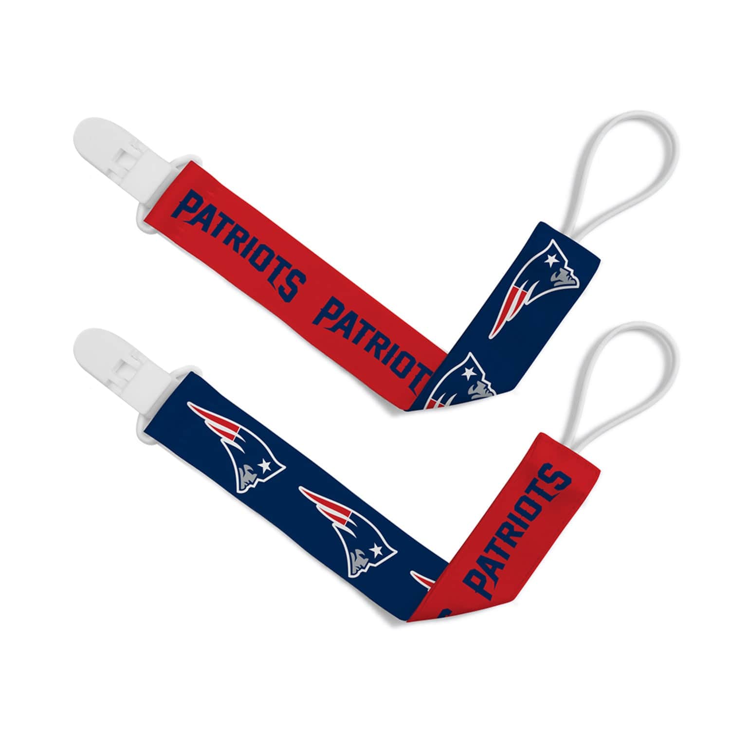 New England Patriots Pacifier Clip Set - 2-Pack