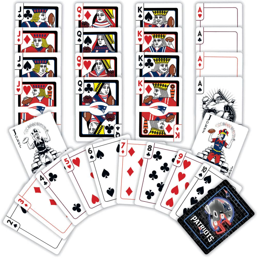 New England Patriots Neon Playing Cards - 54 Card Deck