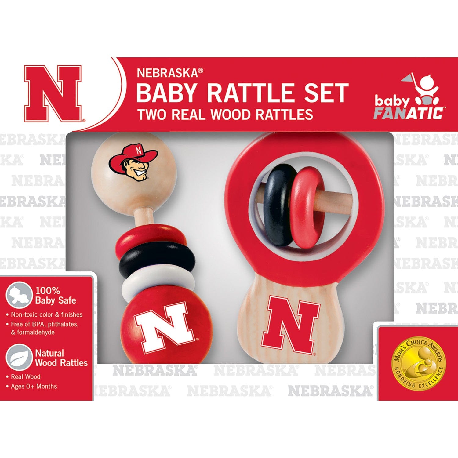Nebraska Cornhuskers Baby Rattles 2-Pack - Sports Gifts, Sports Memorabilia, Sports Collectibles, Fan Shop