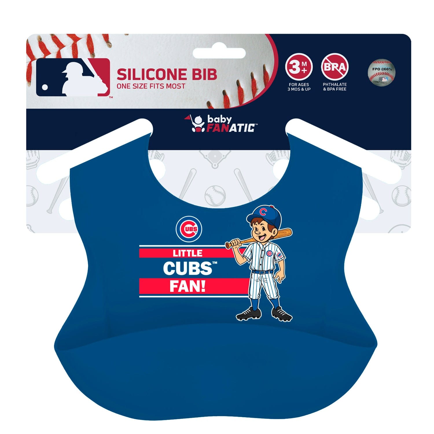 Chicago Cubs MLB Silicone Bib for Babies - Perfect for Little Fans - Sports Gifts, Sports Memorabilia, Sports Collectibles, Fan Shop