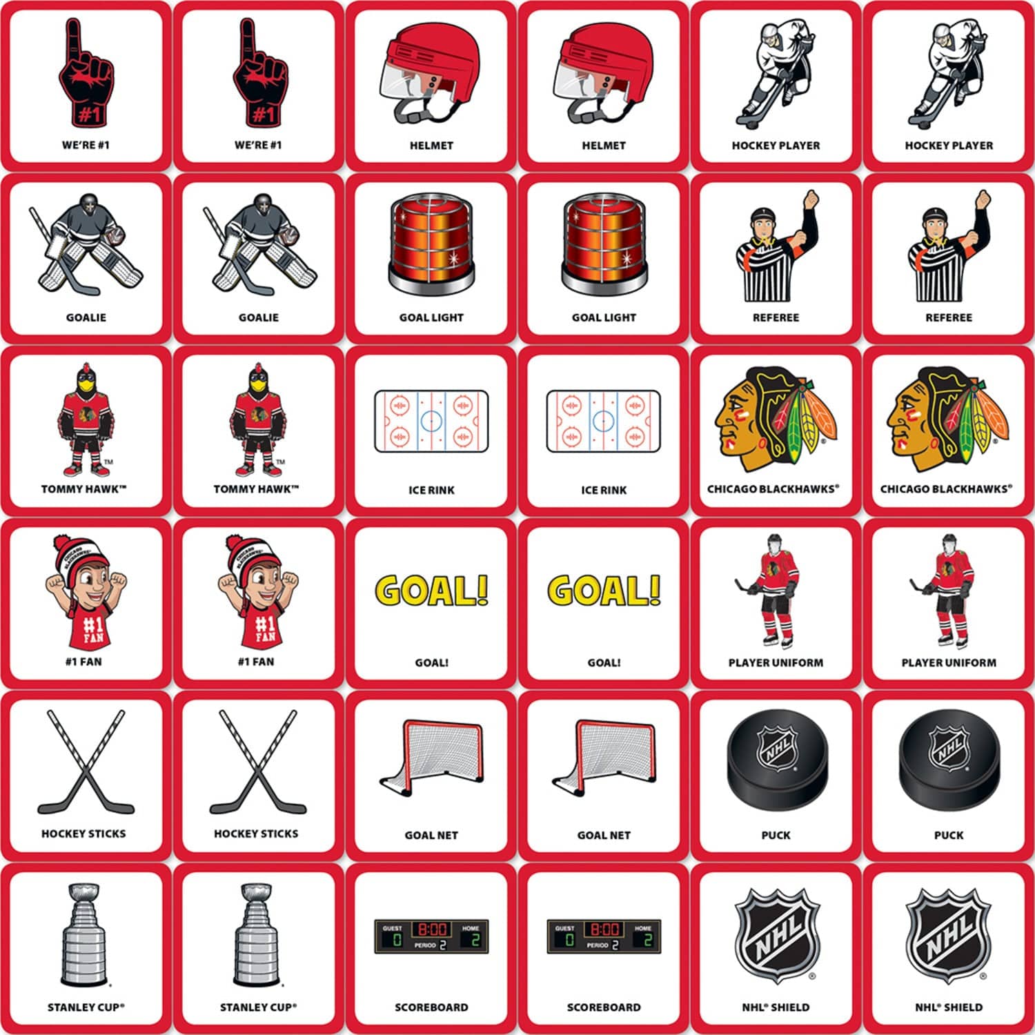 Chicago Blackhawks Memory Matching Game - Sports Gifts, Sports Memorabilia, Sports Collectibles, Fan Shop