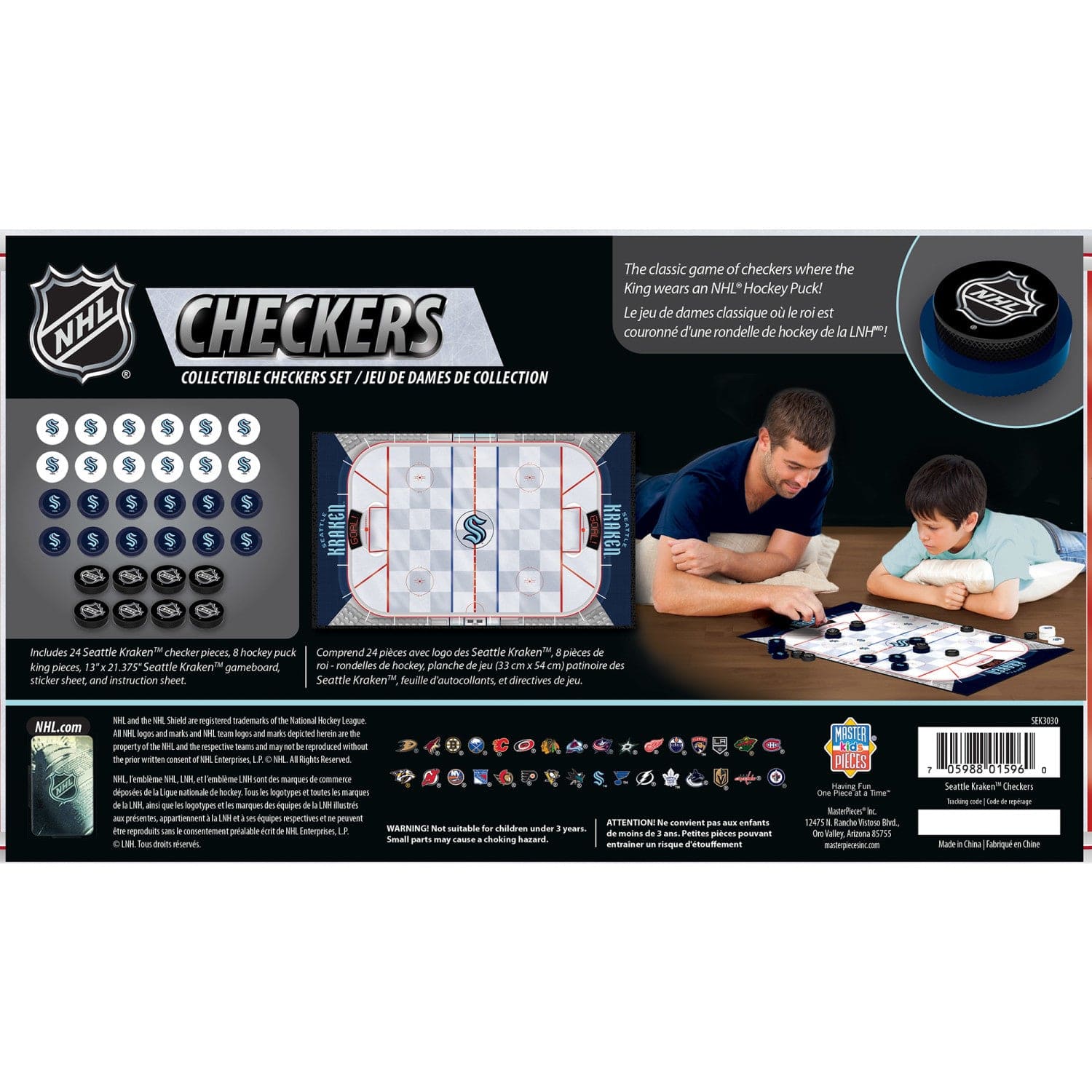 Seattle Kraken Checkers Game - Sports Gifts, Sports Memorabilia, Sports Collectibles, Fan Shop