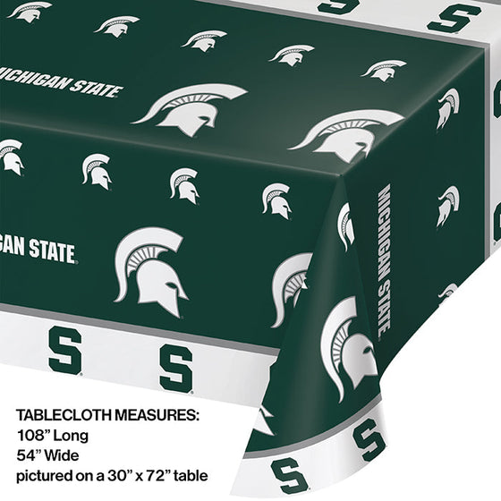 Michigan State Spartans Plastic Table Cover, 54" X 108" - 757 Sports Collectibles