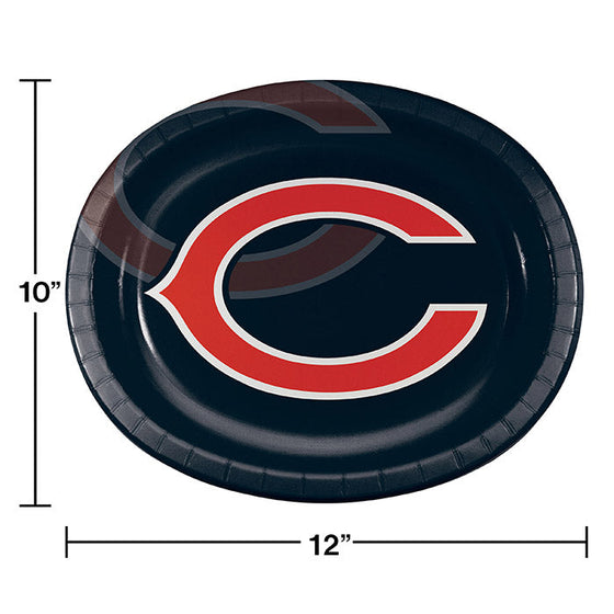 Chicago Bears Oval Platter 10" X 12", 8 ct - 757 Sports Collectibles