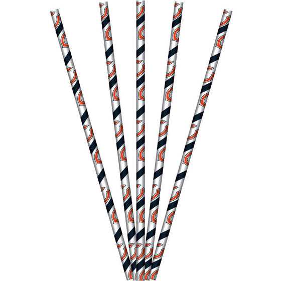 Chicago Bears Paper Straws, 24 ct - 757 Sports Collectibles