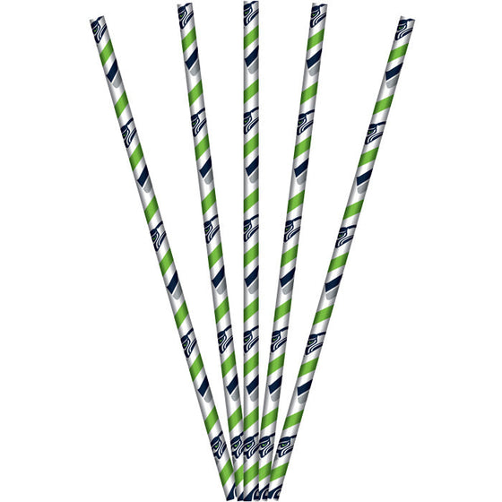 Seattle Seahawks Paper Straws, 24 ct - 757 Sports Collectibles