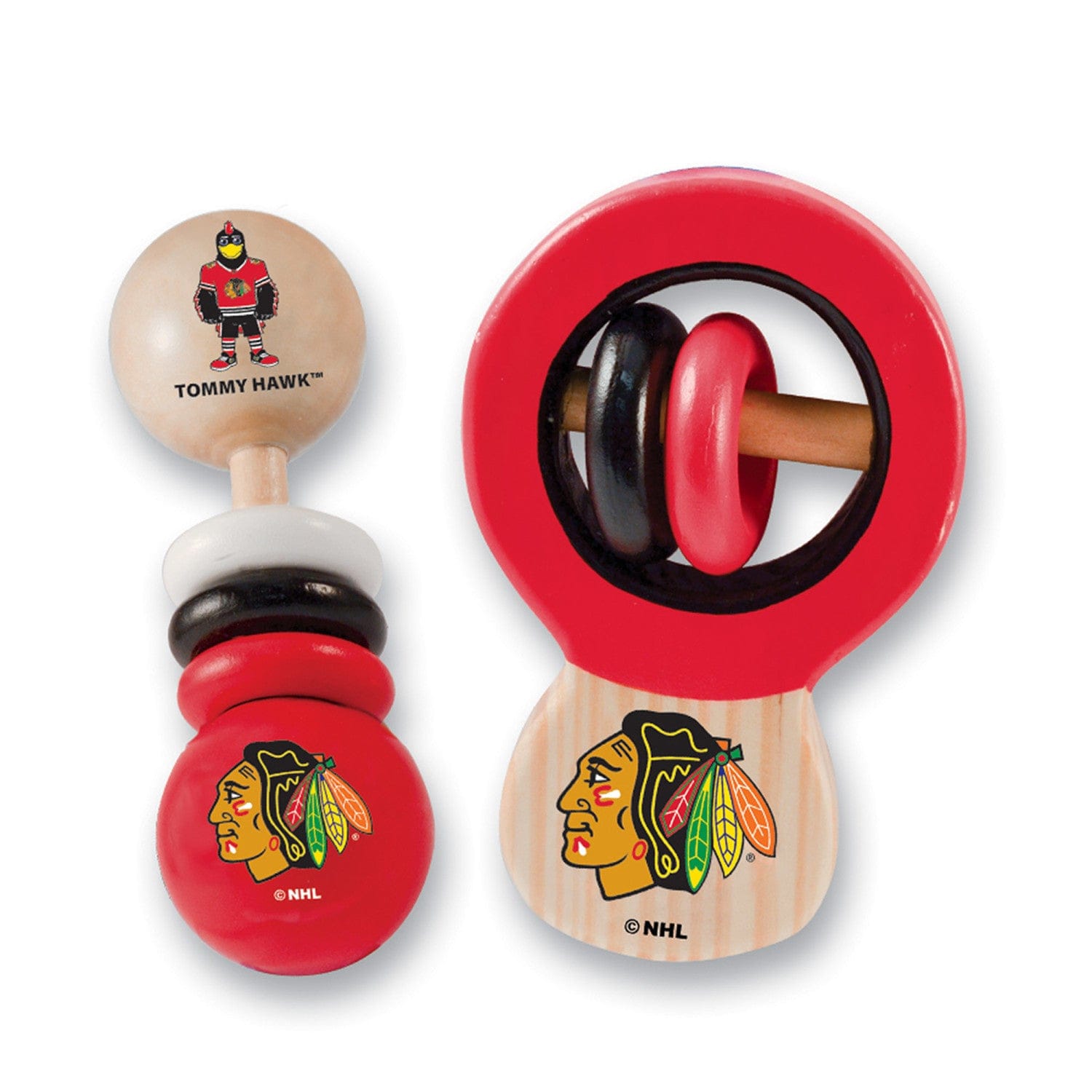 Chicago Blackhawks Baby Rattles 2-Pack: Cheerful Team Spirit for Your Little Fan - Sports Gifts, Sports Memorabilia, Sports Collectibles, Fan Shop