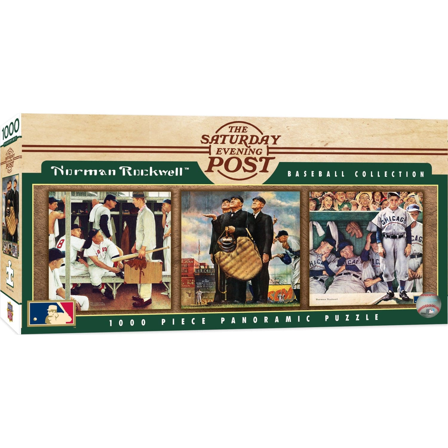 Saturday Evening Post Baseball 1000-Piece Panoramic Jigsaw Puzzle - Sports Gifts, Sports Memorabilia, Sports Collectibles, Fan Shop