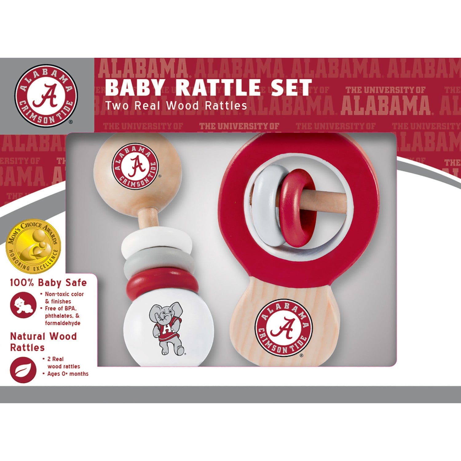 Alabama Crimson Tide Baby Rattles 2-Pack - Sports Gifts, Sports Memorabilia, Sports Collectibles, Fan Shop